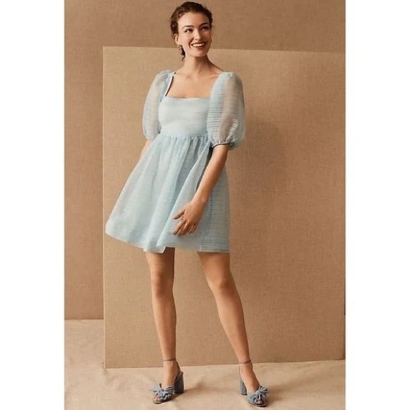 BHLDN Dresses & Skirts - BHLDN x Free People Alaine Puff Sleeve Organza Dress